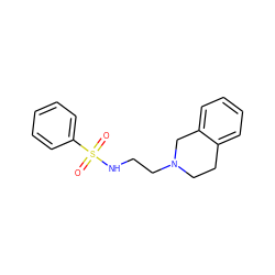 O=S(=O)(NCCN1CCc2ccccc2C1)c1ccccc1 ZINC000028043104