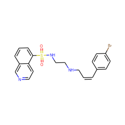 O=S(=O)(NCCNC/C=C\c1ccc(Br)cc1)c1cccc2cnccc12 ZINC000013704054