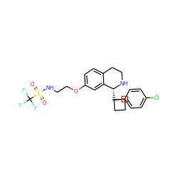 O=S(=O)(NCCOc1ccc2c(c1)[C@@H](C1(c3ccc(Cl)cc3)CCC1)NCC2)C(F)(F)F ZINC000114984909