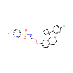 O=S(=O)(NCCOc1ccc2c(c1)[C@H](C1(c3ccc(Cl)cc3)CCC1)NCC2)c1ccc(Cl)nc1 ZINC000114980289