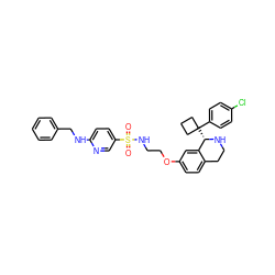 O=S(=O)(NCCOc1ccc2c(c1)[C@H](C1(c3ccc(Cl)cc3)CCC1)NCC2)c1ccc(NCc2ccccc2)nc1 ZINC000114981793