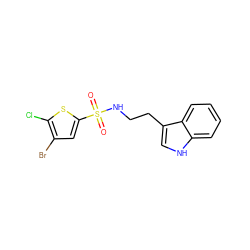 O=S(=O)(NCCc1c[nH]c2ccccc12)c1cc(Br)c(Cl)s1 ZINC000299859954