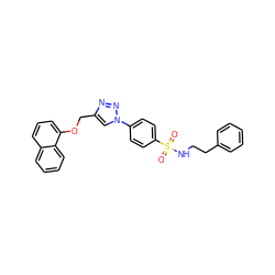 O=S(=O)(NCCc1ccccc1)c1ccc(-n2cc(COc3cccc4ccccc34)nn2)cc1 ZINC000096933871