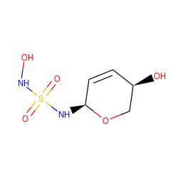 O=S(=O)(NO)N[C@H]1C=C[C@@H](O)CO1 ZINC000299820909