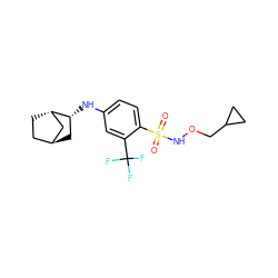 O=S(=O)(NOCC1CC1)c1ccc(N[C@@H]2C[C@H]3CC[C@H]2C3)cc1C(F)(F)F ZINC001772654495