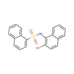 O=S(=O)(Nc1c(O)ccc2ccccc12)c1cccc2ccccc12 ZINC000015952472