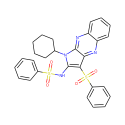 O=S(=O)(Nc1c(S(=O)(=O)c2ccccc2)c2nc3ccccc3nc2n1C1CCCCC1)c1ccccc1 ZINC000002320117