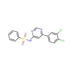 O=S(=O)(Nc1cc(-c2ccc(Cl)c(Cl)c2)ncn1)c1ccccc1 ZINC000145351103