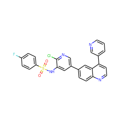 O=S(=O)(Nc1cc(-c2ccc3nccc(-c4cccnc4)c3c2)cnc1Cl)c1ccc(F)cc1 ZINC000072317576