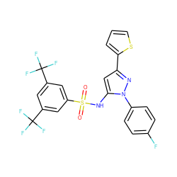 O=S(=O)(Nc1cc(-c2cccs2)nn1-c1ccc(F)cc1)c1cc(C(F)(F)F)cc(C(F)(F)F)c1 ZINC000024800189