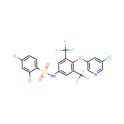 O=S(=O)(Nc1cc(C(F)(F)F)c(Oc2cncc(Cl)c2)c(C(F)(F)F)c1)c1ccc(Cl)cc1Cl ZINC000095590892