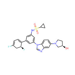 O=S(=O)(Nc1cc(C2=CC=C(F)C[C@@H]2F)cc(-n2cnc3cc(N4CC[C@@H](O)C4)ccc32)c1)C1CC1 ZINC001772578209