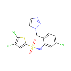 O=S(=O)(Nc1cc(Cl)ccc1Cn1ccnn1)c1cc(Cl)c(Cl)s1 ZINC000095558177