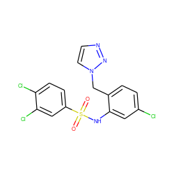 O=S(=O)(Nc1cc(Cl)ccc1Cn1ccnn1)c1ccc(Cl)c(Cl)c1 ZINC000034851251