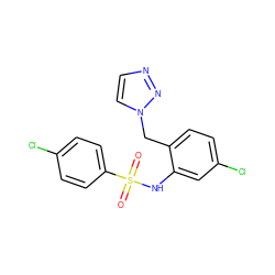 O=S(=O)(Nc1cc(Cl)ccc1Cn1ccnn1)c1ccc(Cl)cc1 ZINC000095563487