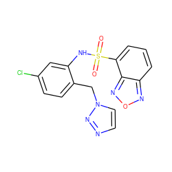 O=S(=O)(Nc1cc(Cl)ccc1Cn1ccnn1)c1cccc2nonc12 ZINC000095558176