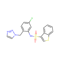 O=S(=O)(Nc1cc(Cl)ccc1Cn1ccnn1)c1csc2ccccc12 ZINC000095562322