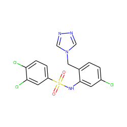 O=S(=O)(Nc1cc(Cl)ccc1Cn1cnnc1)c1ccc(Cl)c(Cl)c1 ZINC000095564173