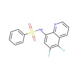 O=S(=O)(Nc1cc(F)c(F)c2cccnc12)c1ccccc1 ZINC000205638916
