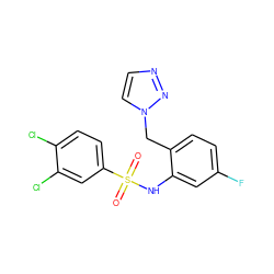 O=S(=O)(Nc1cc(F)ccc1Cn1ccnn1)c1ccc(Cl)c(Cl)c1 ZINC000095561103