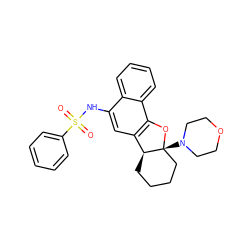 O=S(=O)(Nc1cc2c(c3ccccc13)O[C@]1(N3CCOCC3)CCCC[C@@H]21)c1ccccc1 ZINC000019774764