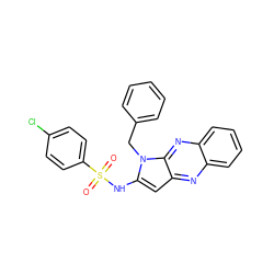 O=S(=O)(Nc1cc2nc3ccccc3nc2n1Cc1ccccc1)c1ccc(Cl)cc1 ZINC000002448662