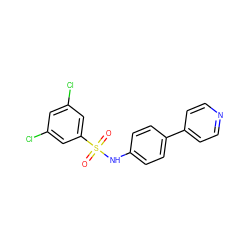 O=S(=O)(Nc1ccc(-c2ccncc2)cc1)c1cc(Cl)cc(Cl)c1 ZINC000103290259