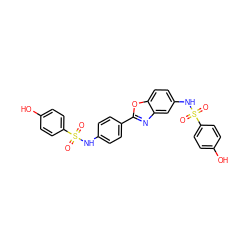 O=S(=O)(Nc1ccc(-c2nc3cc(NS(=O)(=O)c4ccc(O)cc4)ccc3o2)cc1)c1ccc(O)cc1 ZINC001772629069