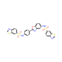 O=S(=O)(Nc1ccc(-c2nc3cc(NS(=O)(=O)c4ccc5ncsc5c4)ccc3o2)cc1)c1ccc2ncsc2c1 ZINC001772576318