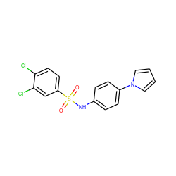 O=S(=O)(Nc1ccc(-n2cccc2)cc1)c1ccc(Cl)c(Cl)c1 ZINC000001048856