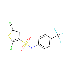 O=S(=O)(Nc1ccc(C(F)(F)F)cc1)C1=C(Cl)S[C@H](Cl)C1 ZINC000053295629