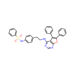 O=S(=O)(Nc1ccc(CCNc2ncnc3oc(-c4ccccc4)c(-c4ccccc4)c23)cc1)c1ccccc1 ZINC000053243022