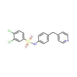 O=S(=O)(Nc1ccc(Cc2ccncc2)cc1)c1ccc(Cl)c(Cl)c1 ZINC000004289733