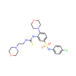 O=S(=O)(Nc1ccc(Cl)cc1)c1ccc(N2CCOCC2)c(NC(=S)NCCN2CCOCC2)c1 ZINC000017527637