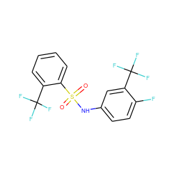 O=S(=O)(Nc1ccc(F)c(C(F)(F)F)c1)c1ccccc1C(F)(F)F ZINC000072043239