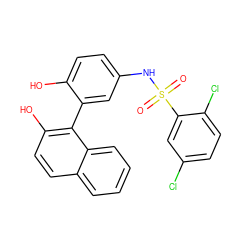 O=S(=O)(Nc1ccc(O)c(-c2c(O)ccc3ccccc23)c1)c1cc(Cl)ccc1Cl ZINC000001213187