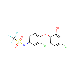 O=S(=O)(Nc1ccc(Oc2ccc(Cl)cc2O)c(Cl)c1)C(F)(F)F ZINC000028529125