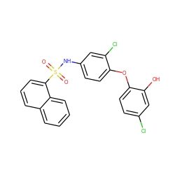 O=S(=O)(Nc1ccc(Oc2ccc(Cl)cc2O)c(Cl)c1)c1cccc2ccccc12 ZINC000028529237