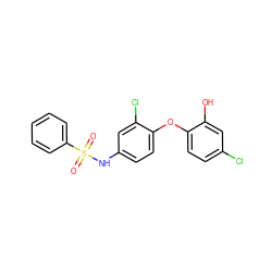 O=S(=O)(Nc1ccc(Oc2ccc(Cl)cc2O)c(Cl)c1)c1ccccc1 ZINC000028529225