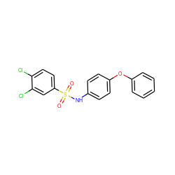 O=S(=O)(Nc1ccc(Oc2ccccc2)cc1)c1ccc(Cl)c(Cl)c1 ZINC000005598892