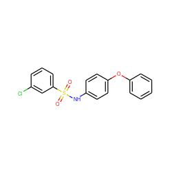 O=S(=O)(Nc1ccc(Oc2ccccc2)cc1)c1cccc(Cl)c1 ZINC000243049876