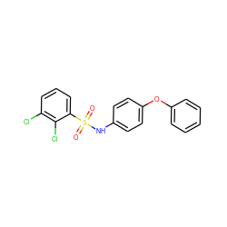 O=S(=O)(Nc1ccc(Oc2ccccc2)cc1)c1cccc(Cl)c1Cl ZINC001772616859