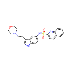 O=S(=O)(Nc1ccc2[nH]cc(CCN3CCOCC3)c2c1)c1ccc2ccccc2n1 ZINC000028111992