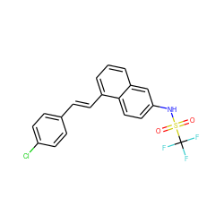 O=S(=O)(Nc1ccc2c(/C=C/c3ccc(Cl)cc3)cccc2c1)C(F)(F)F ZINC000013560082