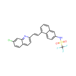 O=S(=O)(Nc1ccc2c(/C=C/c3ccc4ccc(Cl)cc4n3)cccc2c1)C(F)(F)F ZINC000013560078