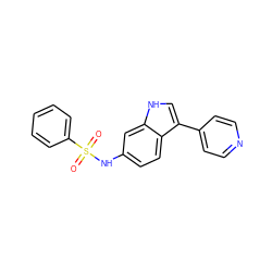 O=S(=O)(Nc1ccc2c(-c3ccncc3)c[nH]c2c1)c1ccccc1 ZINC000036338564