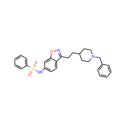 O=S(=O)(Nc1ccc2c(CCC3CCN(Cc4ccccc4)CC3)noc2c1)c1ccccc1 ZINC000000605785