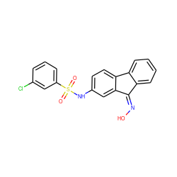 O=S(=O)(Nc1ccc2c(c1)C(=NO)c1ccccc1-2)c1cccc(Cl)c1 ZINC000254075904