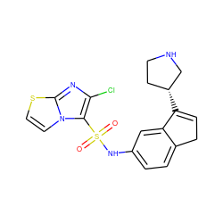 O=S(=O)(Nc1ccc2c(c1)C([C@@H]1CCNC1)=CC2)c1c(Cl)nc2sccn12 ZINC000045389410