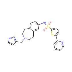 O=S(=O)(Nc1ccc2c(c1)CCN(Cc1cc[nH]n1)CC2)c1ccc(-c2ccccn2)s1 ZINC000049000336